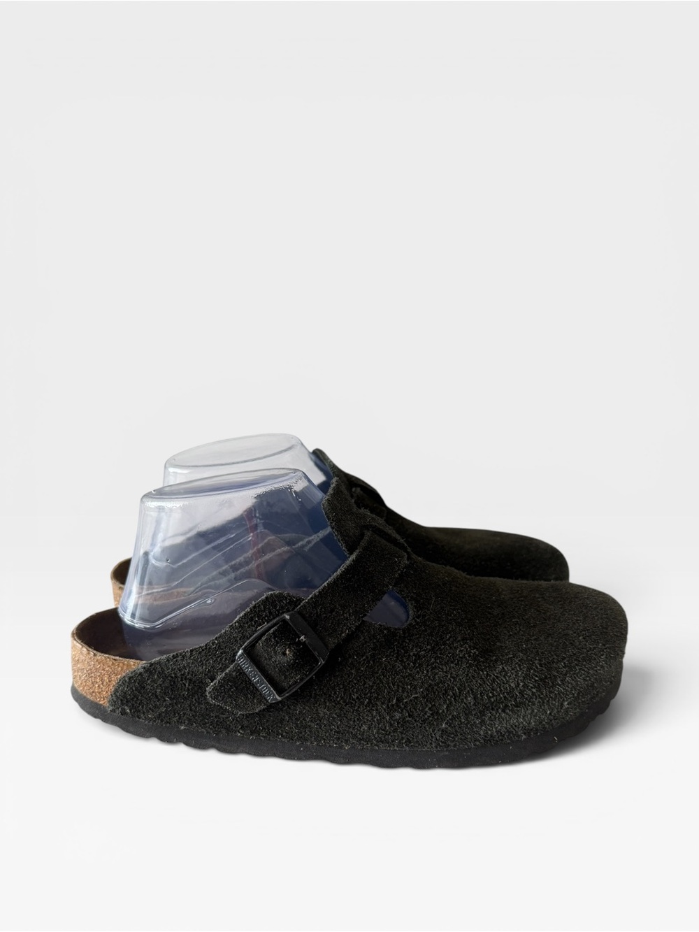 Birkenstock Olive Gray Suede Boston Clogs - Picture 2 of 10